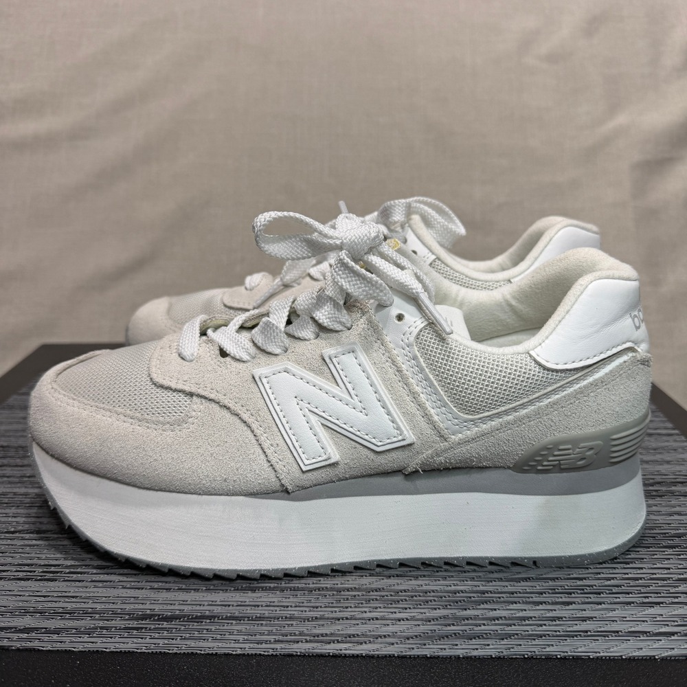 New Balance 574+ Platform Shoes - Womens 9.5 - Gray WL574ZSC